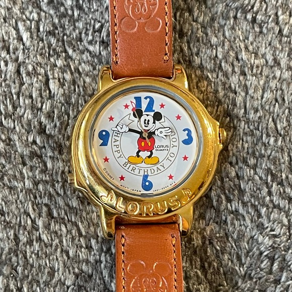 Vintage 90s Disney Mickey Mouse Lorus Musical Watch Happy Birthday - Picture 2 of 12